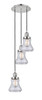 INNOVATIONS 113F-3P-PN-G192 Bellmont 3 Light Multi-Pendant part of the Franklin Restoration Collection Polished Nickel