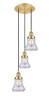 INNOVATIONS 113F-3P-SG-G192 Bellmont 3 Light Multi-Pendant part of the Franklin Restoration Collection Satin Gold