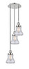 INNOVATIONS 113F-3P-PN-G194 Bellmont 3 Light Multi-Pendant part of the Franklin Restoration Collection Polished Nickel