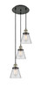 INNOVATIONS 113F-3P-BAB-G62 Cone 3 Light Multi-Pendant part of the Franklin Restoration Collection Black Antique Brass