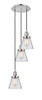 INNOVATIONS 113F-3P-PN-G62 Cone 3 Light Multi-Pendant part of the Franklin Restoration Collection Polished Nickel