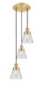 INNOVATIONS 113F-3P-SG-G62 Cone 3 Light Multi-Pendant part of the Franklin Restoration Collection Satin Gold