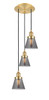 INNOVATIONS 113F-3P-SG-G63 Cone 3 Light Multi-Pendant part of the Franklin Restoration Collection Satin Gold