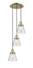 INNOVATIONS 113F-3P-AB-G64 Cone 3 Light Multi-Pendant part of the Franklin Restoration Collection Antique Brass