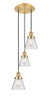 INNOVATIONS 113F-3P-SG-G64 Cone 3 Light Multi-Pendant part of the Franklin Restoration Collection Satin Gold