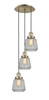 INNOVATIONS 113F-3P-AB-G142 Chatham 3 Light Multi-Pendant part of the Franklin Restoration Collection Antique Brass