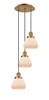 INNOVATIONS 113F-3P-BB-G171 Fulton 3 Light Multi-Pendant part of the Franklin Restoration Collection Brushed Brass