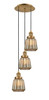 INNOVATIONS 113F-3P-BB-G146 Chatham 3 Light Multi-Pendant part of the Franklin Restoration Collection Brushed Brass