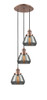 INNOVATIONS 113F-3P-AC-G173 Fulton 3 Light Multi-Pendant part of the Franklin Restoration Collection Antique Copper