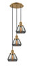 INNOVATIONS 113F-3P-BB-G173 Fulton 3 Light Multi-Pendant part of the Franklin Restoration Collection Brushed Brass