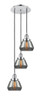 INNOVATIONS 113F-3P-PC-G173 Fulton 3 Light Multi-Pendant part of the Franklin Restoration Collection Polished Chrome