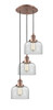 INNOVATIONS 113F-3P-AC-G72 Cone 3 Light Multi-Pendant part of the Franklin Restoration Collection Antique Copper