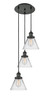 INNOVATIONS 113F-3P-BK-G42 Cone 3 Light Multi-Pendant part of the Franklin Restoration Collection Matte Black