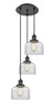 INNOVATIONS 113F-3P-BK-G72 Cone 3 Light Multi-Pendant part of the Franklin Restoration Collection Matte Black