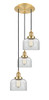 INNOVATIONS 113F-3P-SG-G72 Cone 3 Light Multi-Pendant part of the Franklin Restoration Collection Satin Gold
