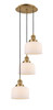 INNOVATIONS 113F-3P-BB-G71 Cone 3 Light Multi-Pendant part of the Franklin Restoration Collection Brushed Brass