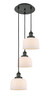 INNOVATIONS 113F-3P-BK-G71 Cone 3 Light Multi-Pendant part of the Franklin Restoration Collection Matte Black