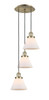 INNOVATIONS 113F-3P-AB-G41 Cone 3 Light Multi-Pendant part of the Franklin Restoration Collection Antique Brass