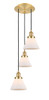 INNOVATIONS 113F-3P-SG-G41 Cone 3 Light Multi-Pendant part of the Franklin Restoration Collection Satin Gold