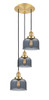 INNOVATIONS 113F-3P-SG-G73 Cone 3 Light Multi-Pendant part of the Franklin Restoration Collection Satin Gold