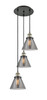 INNOVATIONS 113F-3P-BAB-G43 Cone 3 Light Multi-Pendant part of the Franklin Restoration Collection Black Antique Brass