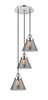 INNOVATIONS 113F-3P-PC-G43 Cone 3 Light Multi-Pendant part of the Franklin Restoration Collection Polished Chrome