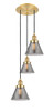 INNOVATIONS 113F-3P-SG-G43 Cone 3 Light Multi-Pendant part of the Franklin Restoration Collection Satin Gold