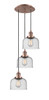 INNOVATIONS 113F-3P-AC-G74 Cone 3 Light Multi-Pendant part of the Franklin Restoration Collection Antique Copper