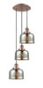 INNOVATIONS 113F-3P-AC-G78 Cone 3 Light Multi-Pendant part of the Franklin Restoration Collection Antique Copper