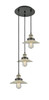 INNOVATIONS 113F-3P-BAB-G2 Halophane 3 Light Multi-Pendant part of the Franklin Restoration Collection Black Antique Brass