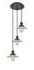 INNOVATIONS 113F-3P-BK-G2 Halophane 3 Light Multi-Pendant part of the Franklin Restoration Collection Matte Black