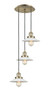 INNOVATIONS 113F-3P-AB-G1 Halophane 3 Light Multi-Pendant part of the Franklin Restoration Collection Antique Brass