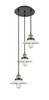 INNOVATIONS 113F-3P-BAB-G1 Halophane 3 Light Multi-Pendant part of the Franklin Restoration Collection Black Antique Brass