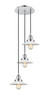INNOVATIONS 113F-3P-PC-G1 Halophane 3 Light Multi-Pendant part of the Franklin Restoration Collection Polished Chrome