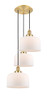 INNOVATIONS 113F-3P-SG-G71-L Cone 3 Light Multi-Pendant part of the Franklin Restoration Collection Satin Gold