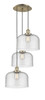 INNOVATIONS 113F-3P-AB-G74-L Cone 3 Light Multi-Pendant part of the Franklin Restoration Collection Antique Brass