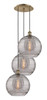 INNOVATIONS 113B-3P-AB-G1213-12SM Athens Deco Swirl 3 Light 18 inch Multi-Pendant Antique Brass