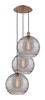 INNOVATIONS 113B-3P-AC-G1213-12SM Athens Deco Swirl 3 Light 18 inch Multi-Pendant Antique Copper