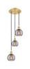 INNOVATIONS 113B-3P-SG-G1213-6SM Athens Deco Swirl 3 Light 16 inch Multi-Pendant Satin Gold