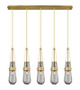 INNOVATIONS 125-452-1P-BB-G452-4SM Milan 7 Light 36 inch Linear Pendant Brushed Brass