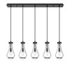 INNOVATIONS 125-451-1P-BK-G451-5CL Owego 5 Light 37 inch Linear Pendant Matte Black
