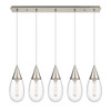 INNOVATIONS 125-450-1P-SN-G450-6CL Malone 3 Light 38 inch Linear Pendant Brushed Satin Nickel