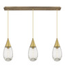 INNOVATIONS 123-450-1P-BB-G450-6CL Malone 5 Light 38 inch Linear Pendant Brushed Brass