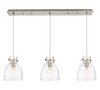 INNOVATIONS 123-410-1PS-SN-G412-8CL Newton Bell 2 Light 40 inch Linear Pendant Brushed Satin Nickel