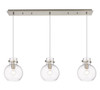 INNOVATIONS 123-410-1PS-SN-G410-8CL Newton Sphere 8 Light 40 inch Linear Pendant Brushed Satin Nickel