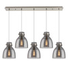 INNOVATIONS 125-410-1PS-SN-G412-8SM Newton Bell 8 Light 40 inch Linear Pendant Brushed Satin Nickel