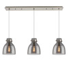 INNOVATIONS 123-410-1PS-SN-G412-8SM Newton Bell 9 Light 40 inch Linear Pendant Brushed Satin Nickel