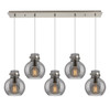 INNOVATIONS 125-410-1PS-SN-G410-8SM Newton Sphere 3 Light 40 inch Linear Pendant Brushed Satin Nickel