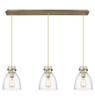 INNOVATIONS 123-410-1PS-BB-G412-8SDY Newton Bell 1 Light 40 inch Linear Pendant Brushed Brass