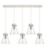 INNOVATIONS 125-410-1PS-PN-G411-8SDY Newton Cone 5 Light 40 inch Linear Pendant Polished Nickel